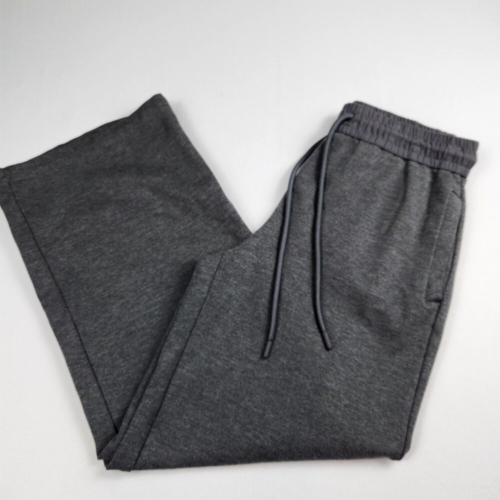 Belle Vere Wide-Leg Lounge Pants Gray Womens M Pockets Drawstring Comfort